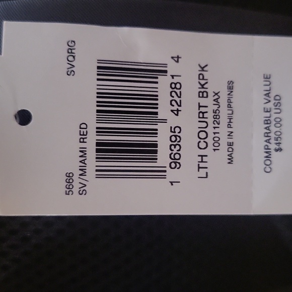 Coach Leather Court Backpack, Miami red. - Picture 2 of 5